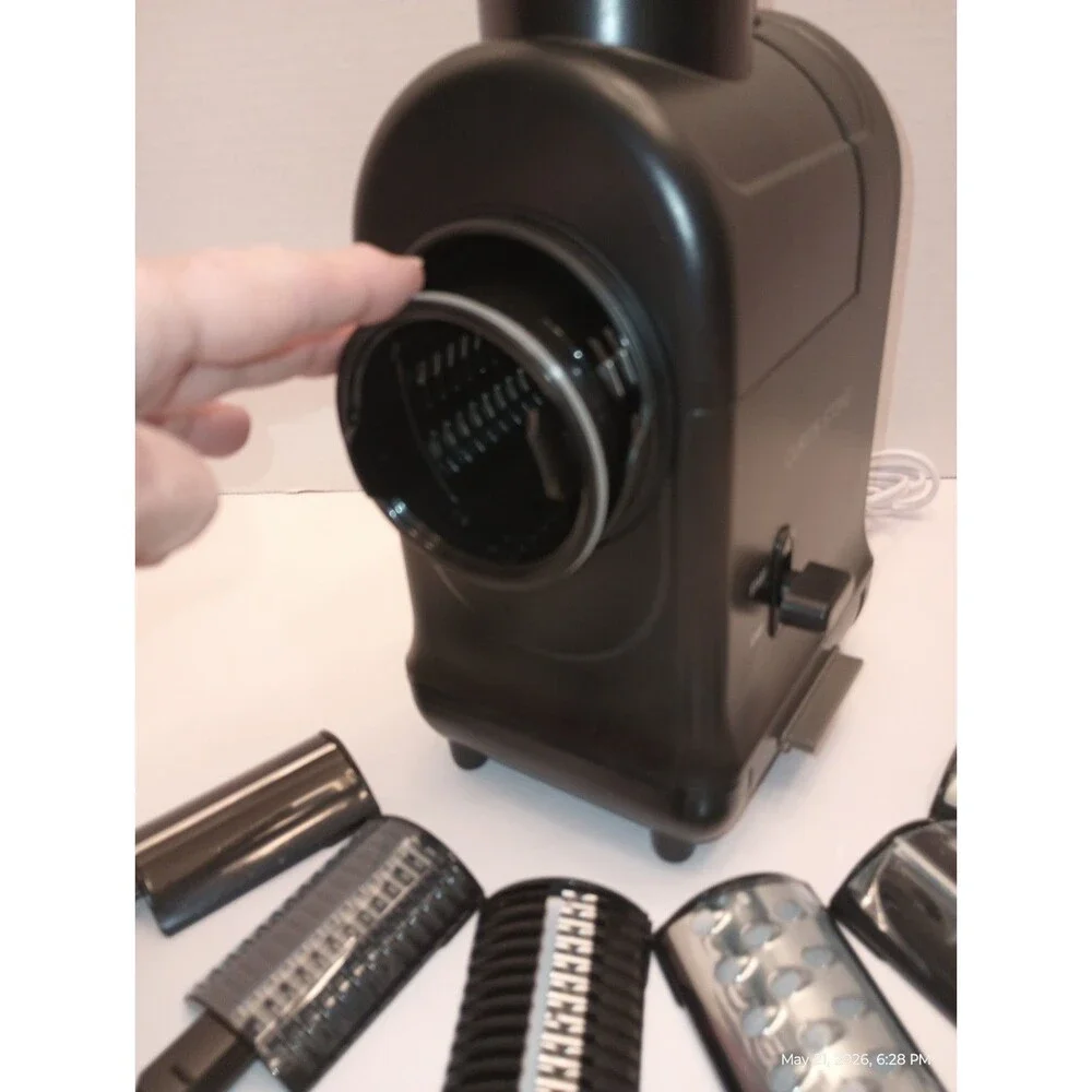 CURTIS STONE  Electric Grater - Black with 6 Interchangeable Blades